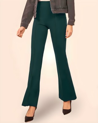 Anayra Fashion Regular Fit Women Dark Green Trousers