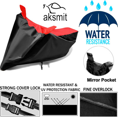 aksmit Two Wheeler Cover for Honda(Activa i, Black, Red)