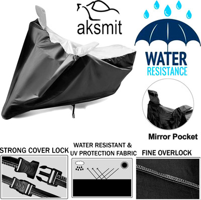 aksmit Two Wheeler Cover for Honda(Activa i, Black, Silver)