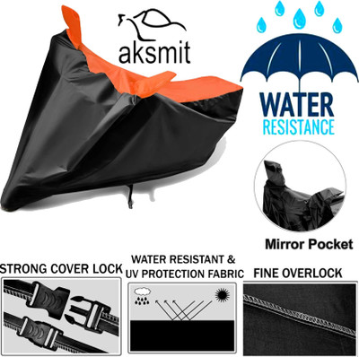 aksmit Two Wheeler Cover for Honda(Activa i, Black, Orange)