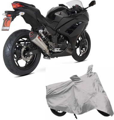 THE REAL ARV Two Wheeler Cover for Kawasaki(Ninja 300, Silver)