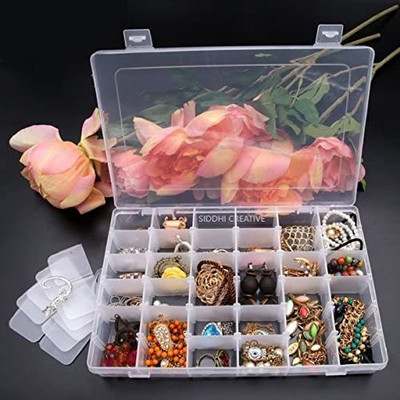 SELMEZ 36 Grid Transparent for Medicines Pills Screws Jewellery Box (white) Jewellery Medicine Screw Store Box Vanity Box(White)