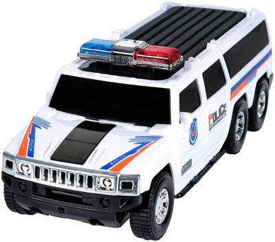 ShoptoAll 360 Degree Rotating Bump and Go Action, USV Police Car with Siren and Light Toy(White)