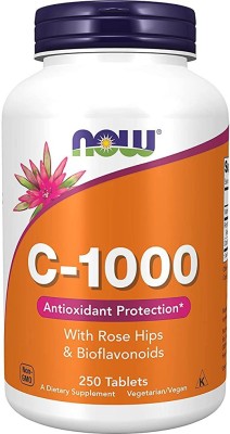 Now Foods C-1000, with Rose Hips & Bioflavonoids, 250 Tablets(250 Tablets)