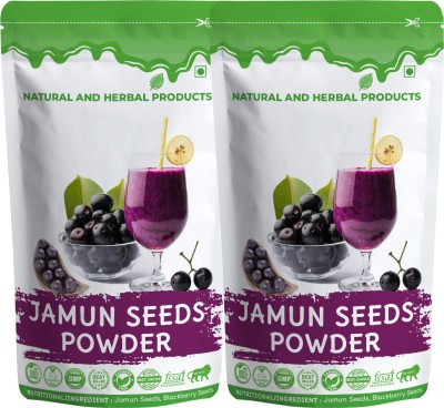 NATURAL AND HERBAL PRODUCTS Blackberry Seeds Powder for Eating | Jamun Seeds| Drink | Diabetes(2 x 100 g)