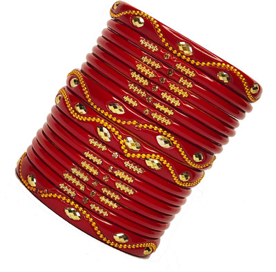 Lahthi Wala Lac Bangle Set(Pack of 16)