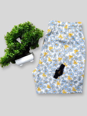 Chrome & Coral Floral Print Men Boxer