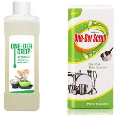 shillpkunj One Der Drop Advanced Concentrated Dish Washing Liquid Formula+Scrub Dish Cleaning Gel(Original, 500 ml)