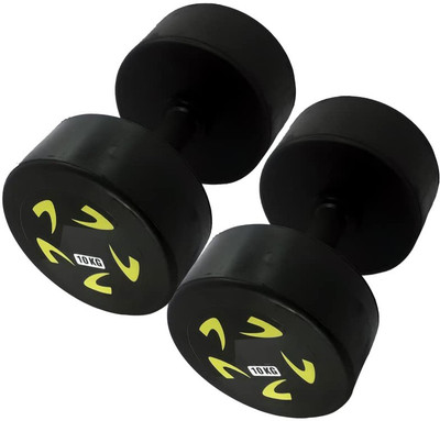 HACKERX 10KG X 2 Pcs Exclusive Quality Rubber Dumbbell Fixed Weight Dumbbell(20 kg)