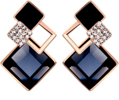 Kundaan Luxury Korean Geomatric Crystal Alloy Drops & Danglers