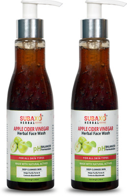 Subaxo Herbal Apple Cider Vinegar  I Deep Cleansing I ,Pack Of 2, Each 200 ML Face Wash(400 ml)