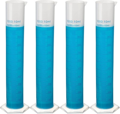 Spylx Plastic Measuring Cylinder 1000ml, Pack of 4 Plastic Graduated Cylinder(1000 ml)