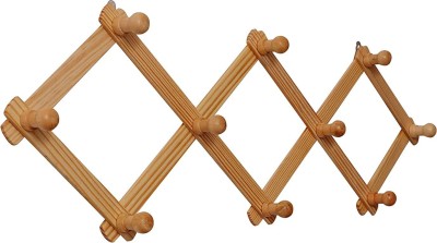 AnDecy Wooden Wall Hooks Set for Clothes | Adjustable Wall Hanger | Door Hanger Wooden Dress Hanger For  Dress(Brown)