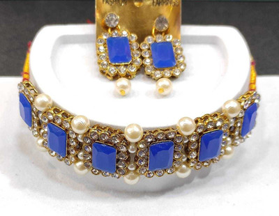 CATALYST Alloy Gold-plated Blue Jewellery Set(Pack of 1)