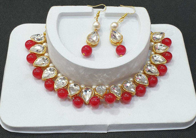 CATALYST Alloy Gold-plated Red Jewellery Set(Pack of 1)