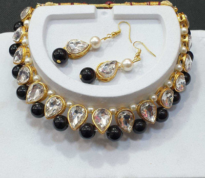 CATALYST Alloy Gold-plated Black Jewellery Set(Pack of 1)