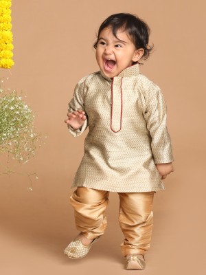 VASTRAMAY SISHU Baby Boys Festive & Party, Wedding Kurta and Pyjama Set(Beige Pack of 1)