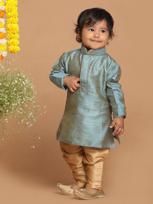 VASTRAMAY SISHU Boys Festive & Party, Wedding Kurta and Pyjama Set(Blue Pack of 1)