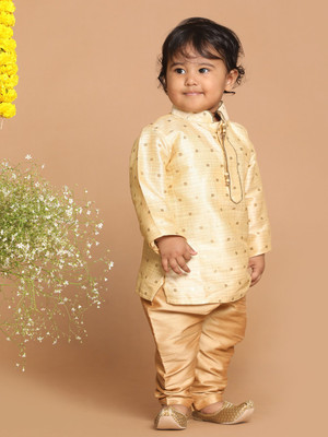 VASTRAMAY SISHU Baby Boys Festive & Party, Wedding Kurta and Pyjama Set(Gold Pack of 1)