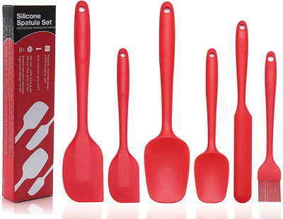 Unique Impex Silicone Spatula Kitchen Tool Set(Red, Spatula)