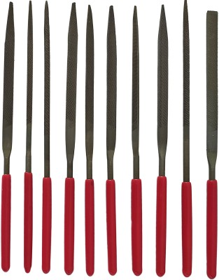 DUMDAAR 10pc Multi Shape Red Needle File set for wood metal sharping Knife Sharpening Steel(Carbon Steel)