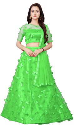 TR FAB Embroidered Semi Stitched Lehenga Choli(Light Green)