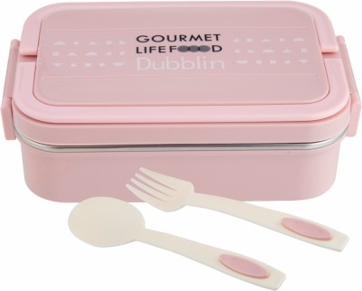 DUBBLIN Brunch Stainless Steel Insulated Airtight spoon fork Pink 1 Containers Lunch Box(750 ml, Thermoware)