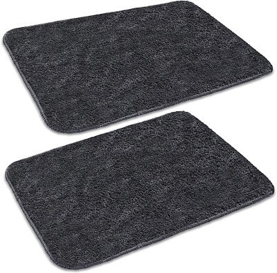 GBL COLLECTION Microfiber Door Mat(Grey, Small)