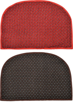 KUBER INDUSTRIES Rubber Door Mat(Brown & Red, Free, Pack of 2)