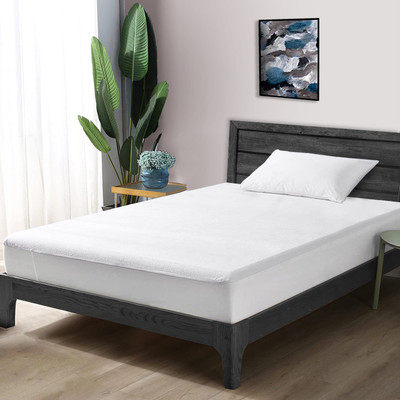 Divine Casa Elastic Strap Single Size Breathable, Waterproof Mattress Cover(White)