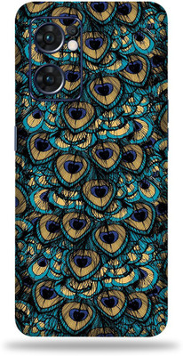 OggyBaba Oppo Reno 7 Mobile Skin(Peacock Feather Multicolor Skin With Ultra Matte Finish)