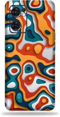 OggyBaba Oppo Reno 7 Mobile Skin(Pour Art Multicolor Skin With Ultra Matte Finish)