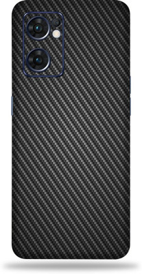 OggyBaba Oppo Reno 7 Mobile Skin(Black Carbon Fiber Skin With Ultra Matte Finish)