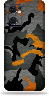 WeCre8 Skin's Oppo Reno 7 5g, Camouflage Orange Mobile Skin(Multicolor)
