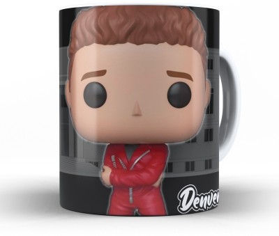 Fashion Redefined Money Heist Denver Character Printed Ceramic Coffee Mug(300 ml)