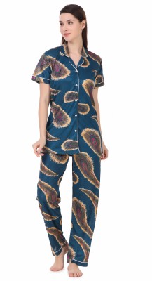 KV2 Women Printed Multicolor Shirt & Pyjama set