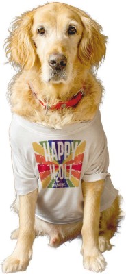 RUSE T-shirt for Dog(Dog Holi Festival T-shirt(White/XL))