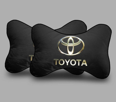 kioni Black Polyester Car Pillow Cushion for Toyota(Rectangular, Pack of 2)