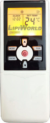 LipiWorld 55 AC Remote Control with Display Light Backlight Compatible for  VIDEOCON AC Remote Controller(Grey/White)