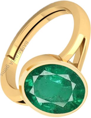 barmunda gems 10.25 Ratti / 9.22 ct. Emerald panna Panchdhatu ring Brass Emerald Brass Plated Ring