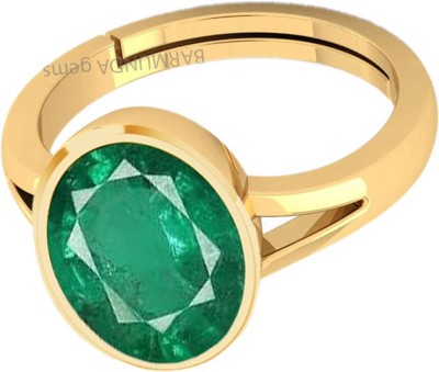 barmunda gems 9.25 Ratti / 8.32 ct. Emerald panna Panchdhatu ring Brass Emerald Brass Plated Ring