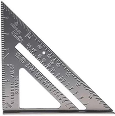 Rrmin India Double Side Scale Aluminium Alloy Metric Inch Triangle Ruler Measurement Ruler(Silver)