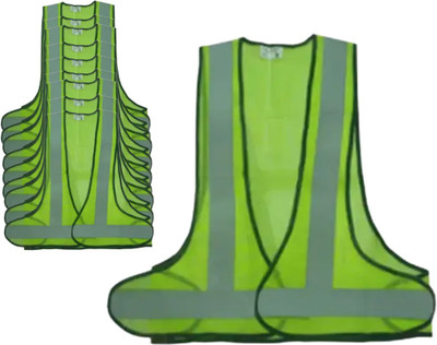 UDYOGI 3 Side Opening Safety Jacket (Green, Pack of 10) Safety Jacket(Green)