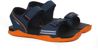 asian Men Sandals(Navy, Orange , 7)