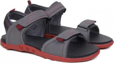 asian Men Sandals(Grey, Maroon , 7)