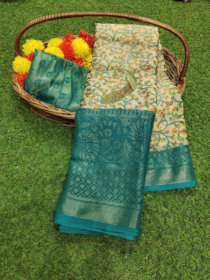 SFCS Woven Daily Wear Brasso Saree(Light Blue)
