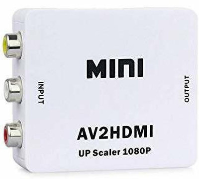 TERABYTE AV RCA Input to HDMI Output Converter UP Scaler Full HD Video 720/1080P Media Streaming Device(White)