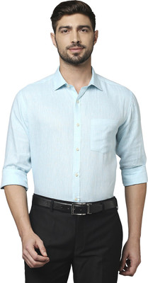 PARK AVENUE Men Solid Formal Blue Shirt