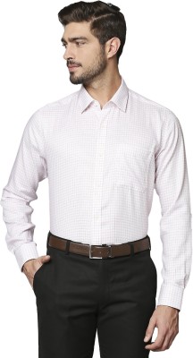 Raymond Men Checkered Formal White Shirt