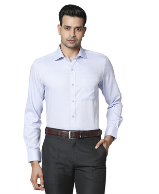 Raymond Men Solid Formal Blue Shirt